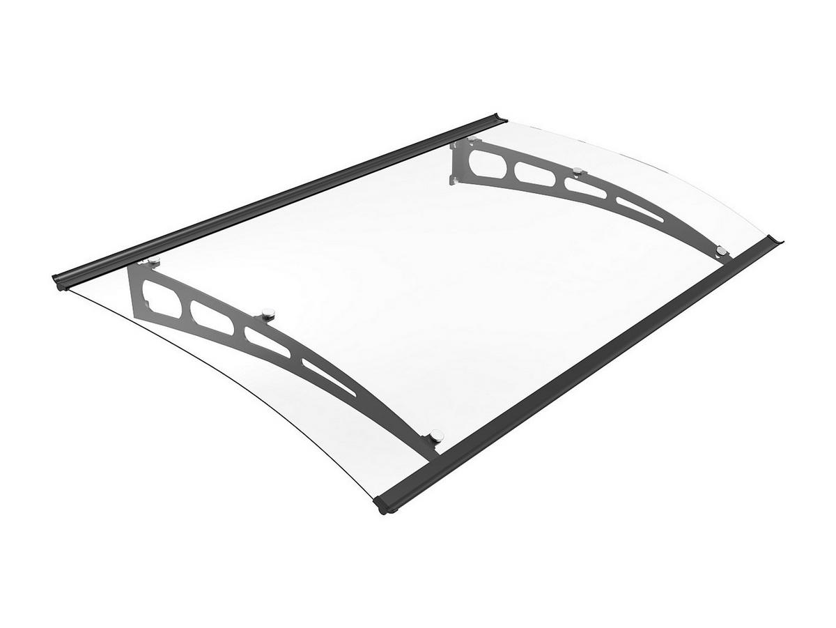 VORDACH Aluminium geschwungen - Schwarz - 120x90 cm - NEONA - Schwarz, Kunststoff (150/15/90cm) - Vente-Unique