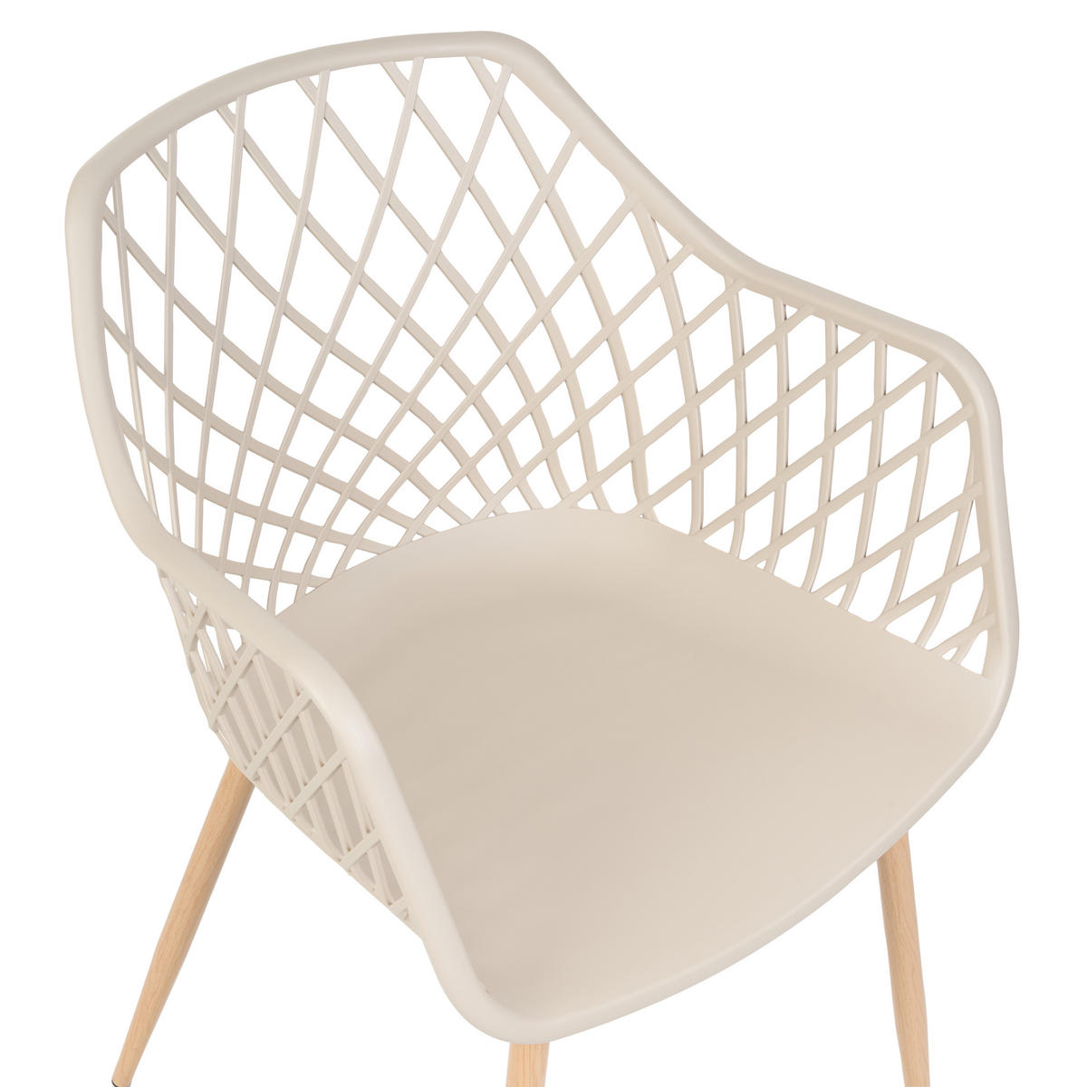 JÍDELNÍ ŽIDLE sada 2 ks Plast Béžová Nashua - béžová, kov/plast (50/86/51cm) - Beliani