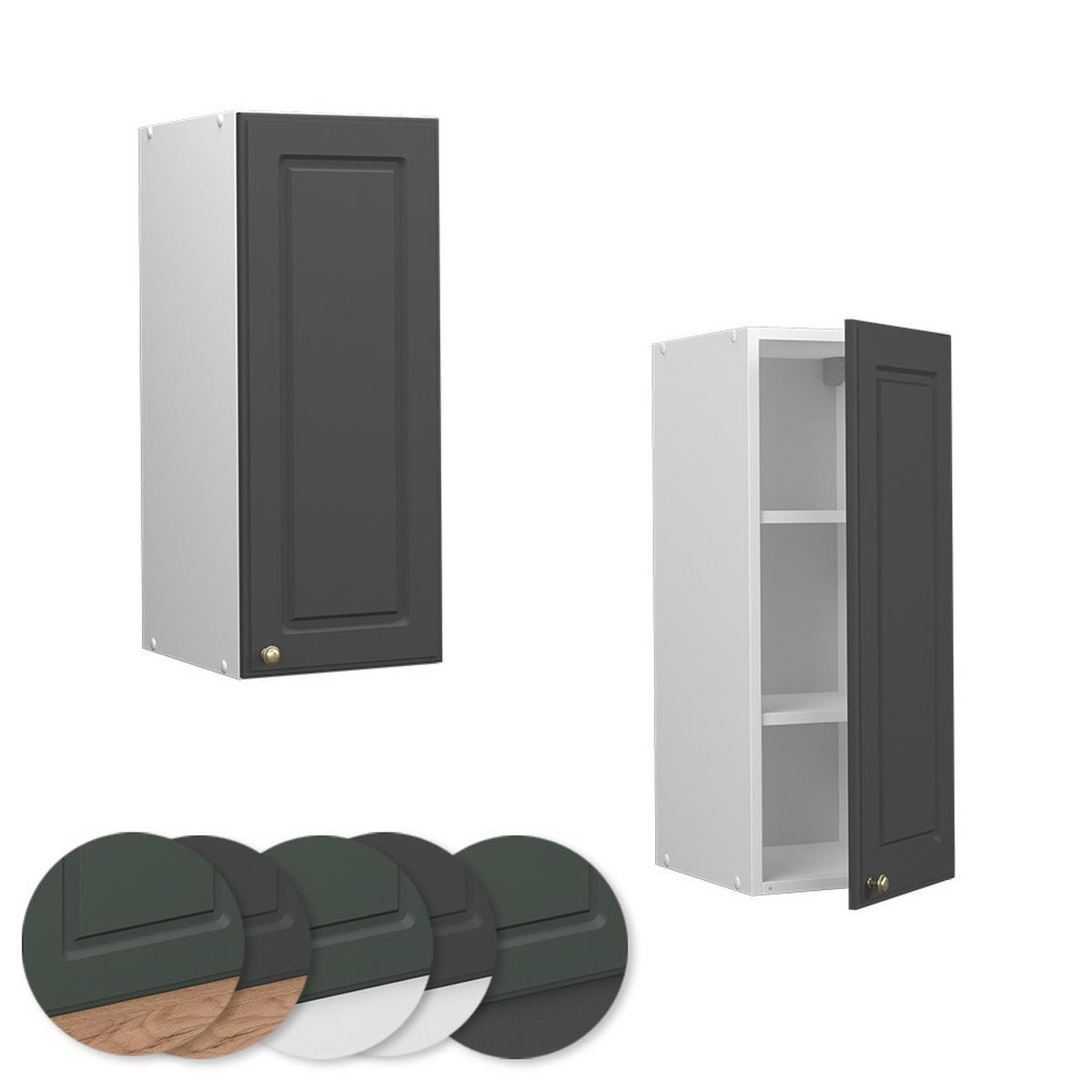 HÄNGESCHRANK Fame-Line Anthrazit-Gold 30 cm - Anthrazit/Weiß, Holzwerkstoff (30/72/34.1cm) - Vicco