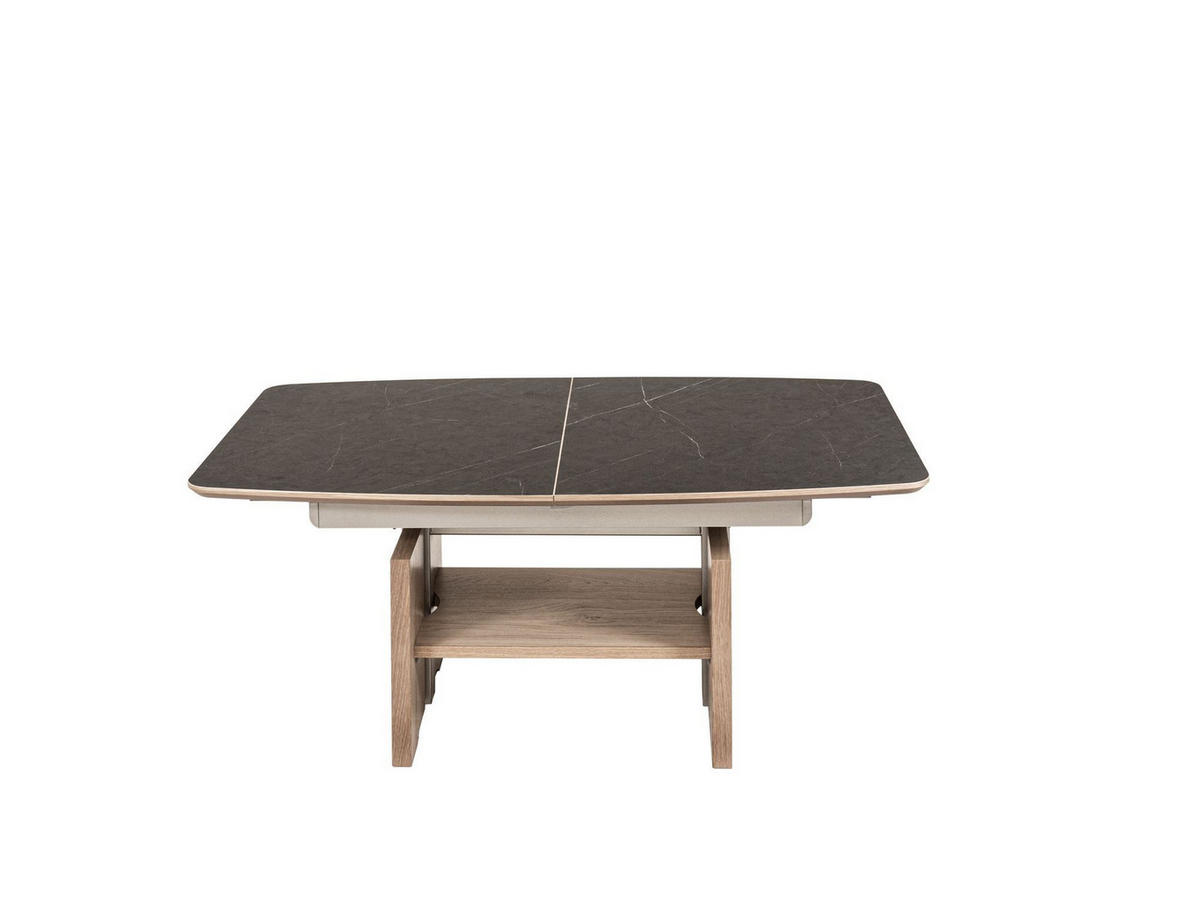 FUNKTIONSTISCH Chad 120x70x54 höhenverstellbar;ausziehbar Wildeiche Bianco/Marmara Nero - Braun, Holz (120/70/54cm) - 58aufmkessel