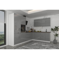 ECKKÜCHE 280 x 220 cm – Aspen KA3-M280 - in Grau/Hochglanz - Grau, Holz (500/212/58cm) - Milaros Markt