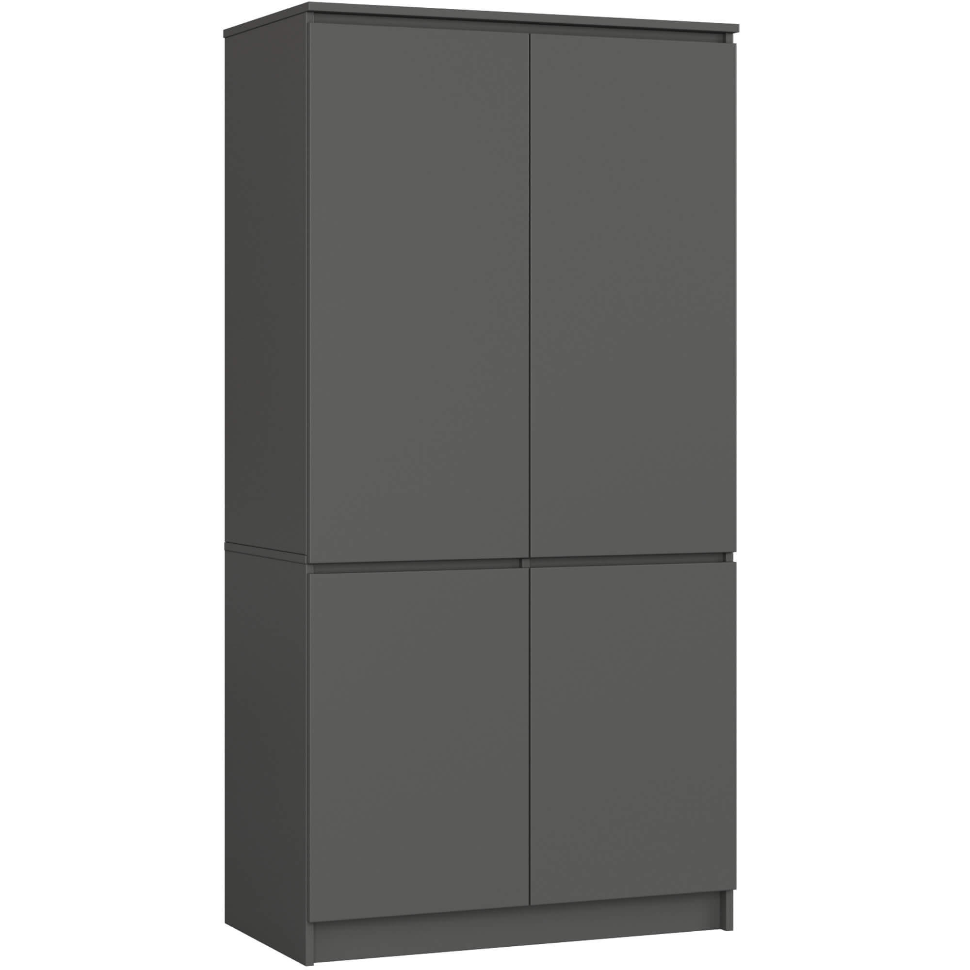 KLEIDERSCHRANK Graphitgrau 90x51x180 cm - Graphitfarben, Holzwerkstoff (90/180/51cm) - Akord