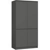 KLEIDERSCHRANK Graphitgrau 90x51x180 cm - Graphitfarben, Holzwerkstoff (90/180/51cm) - Akord