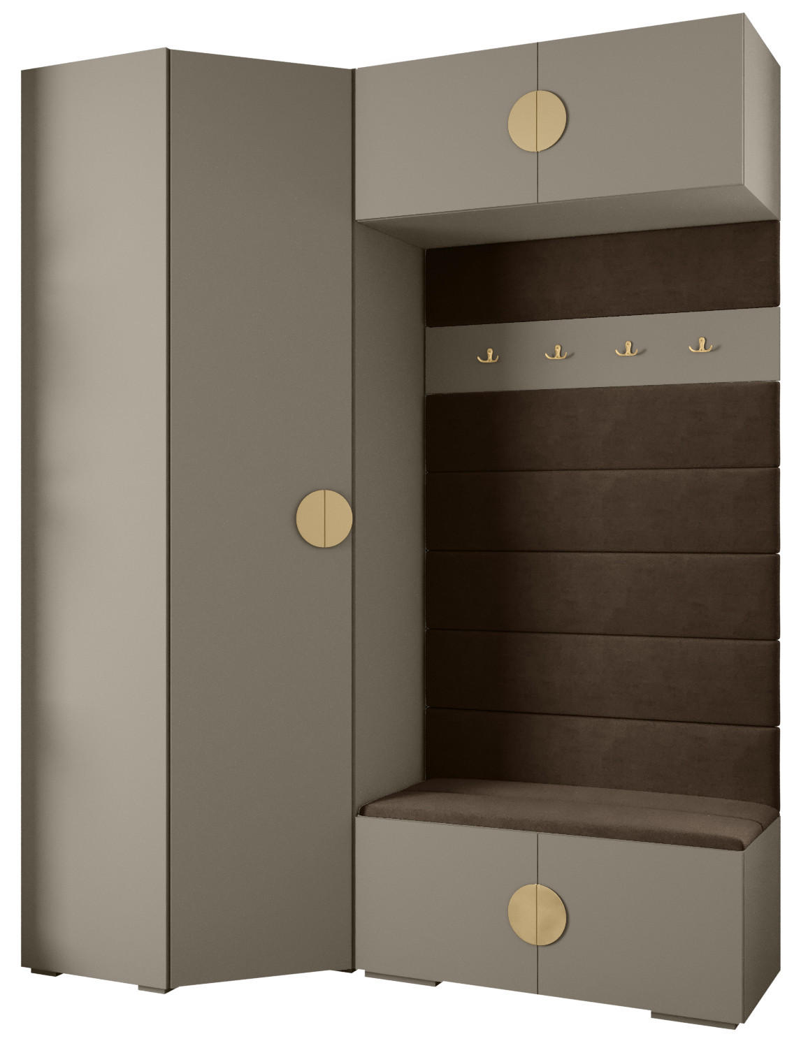 GARDEROBEN-SET 236,7/181,7/47 - Kaschmir/Goldfarben, Holz/Kunststoff (181.7/236.7/47cm) - Abiks Möbel