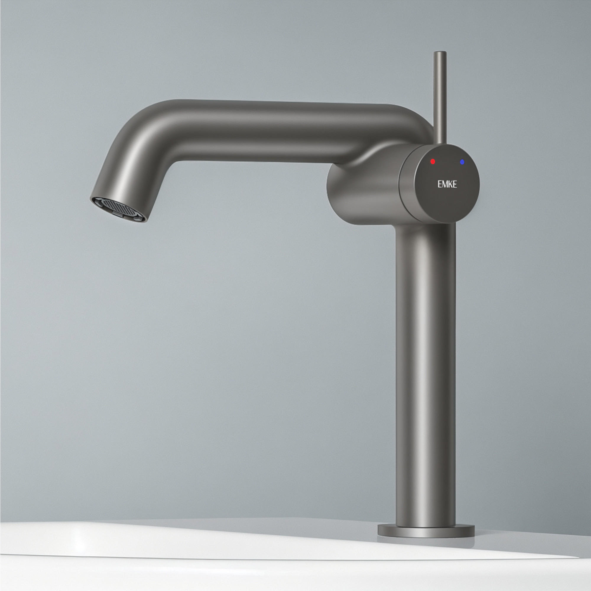 WASCHTISCHARMATUR Anthrazit Matt 15cm - Anthrazit, Metall (20/7.6/22.2cm) - EMKE