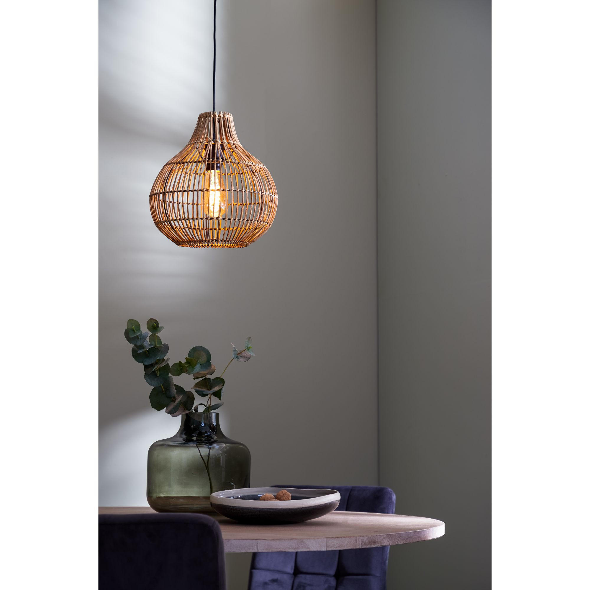 HÄNGELAMPE Pacino Braun Ø30/31,5 cm - Braun, Holz (30/30/31.5cm) - Light & Living