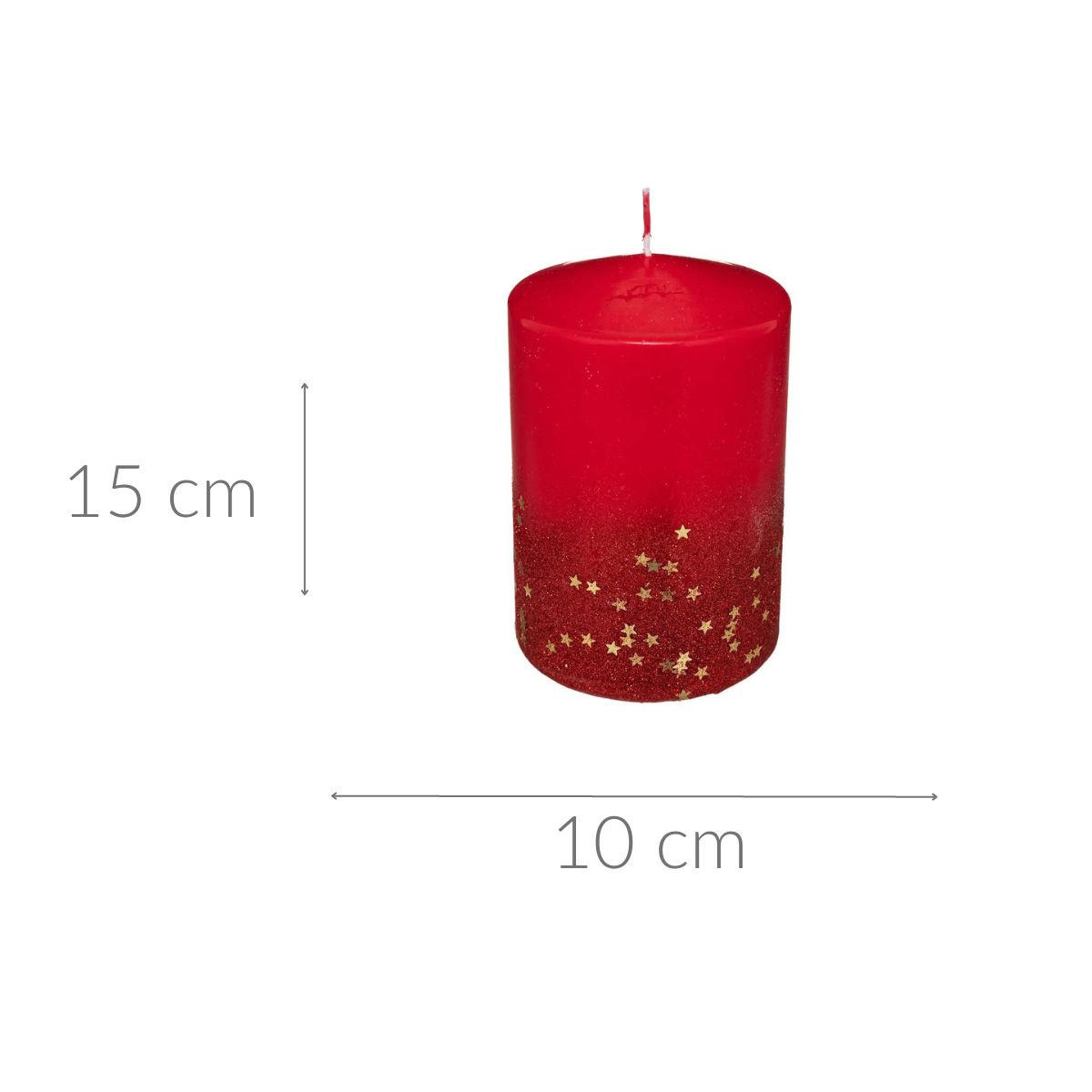 DEKOKERZE Gradient-Optik 10/10/15 cm - Rot, Paraffin (10/15/10cm) - Atmosphera Createur d´interieur