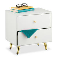 NACHTTISCH - Weiß, Holzwerkstoff/Metall (40/41.5/32.5cm) - Relaxdays