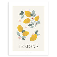 POSTER Zitrone, 30x40 cm - Beige/Gelb, Papier (30/1/40cm) - Lilipinso