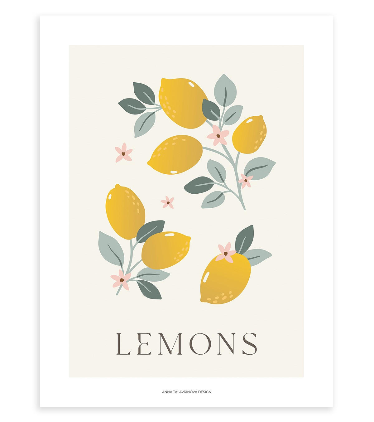 POSTER Zitrone, 30x40 cm - Beige/Gelb, Papier (30/1/40cm) - Lilipinso