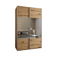 SCHWEBETÜRENSCHRANK 245,5/160/64 2-türig - Silberfarben/Eiche Artisan, Holz/Metall (160/245/64cm) - Abiks Möbel