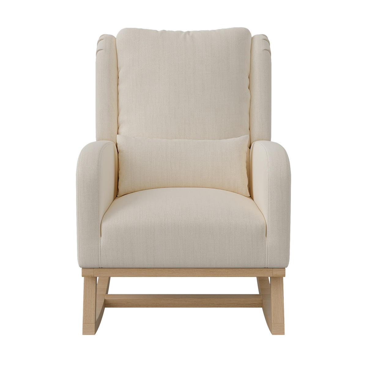 SCHAUKELSTUHL Schaukelsessel mit 2 Seitentaschen, Beige - Beige, Holz (93/96/68cm)
