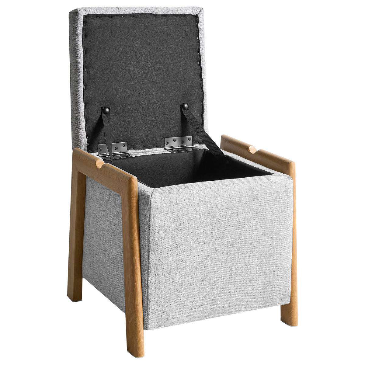 POUF cu spațiu de depozitare textil 45 cm gri deschis Edland - gri deschis, material textil (45/44/43cm) - Beliani