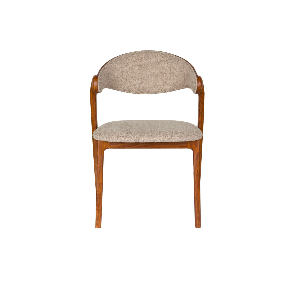 ESSZIMMERSTUHL Babington Walnussfarbe - 2 er Set - Beige, Holz (58/80.5/56.5cm) - Dutchbone
