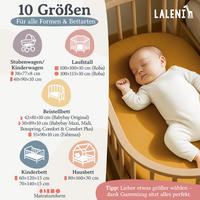 SPANNBETTLAKEN für Beistellbett & Stubenwagen – 100% Baumwolle, Atmungsaktiv & Weich, 40x90x12 cm,Gelb - Gelb, Textil (40/90cm) - Laleni