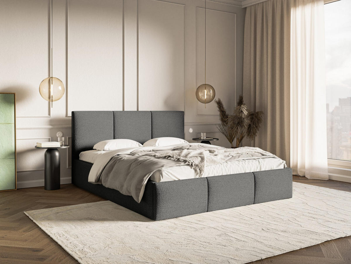 POLSTERBETT Fondi Slim 180x200 cm, Anthrazit - Anthrazit, Textil (180/200cm) - Fedve