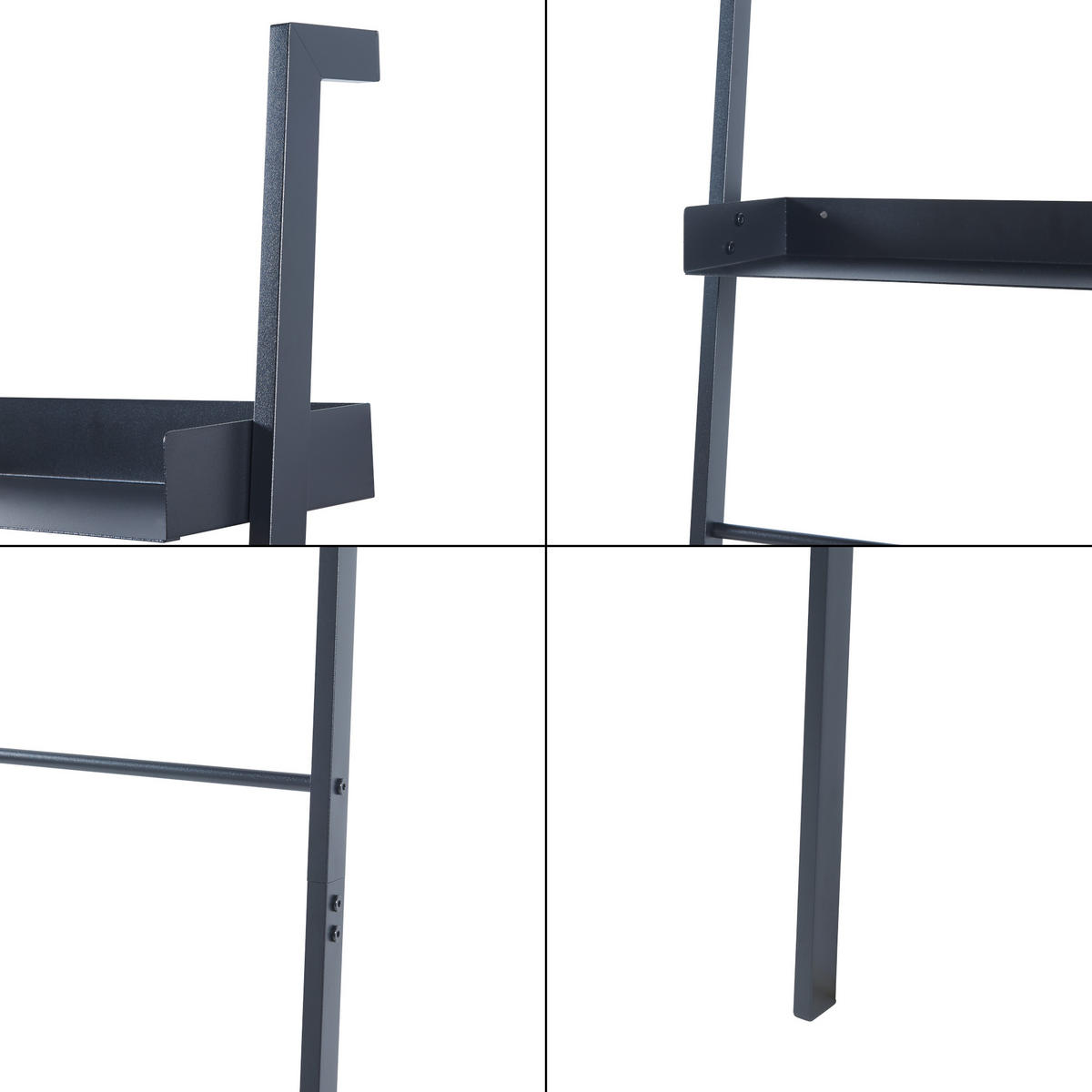 LEITERREGAL Øksnes - Schwarz, Metall (50/160/27.5cm) - [en.casa]