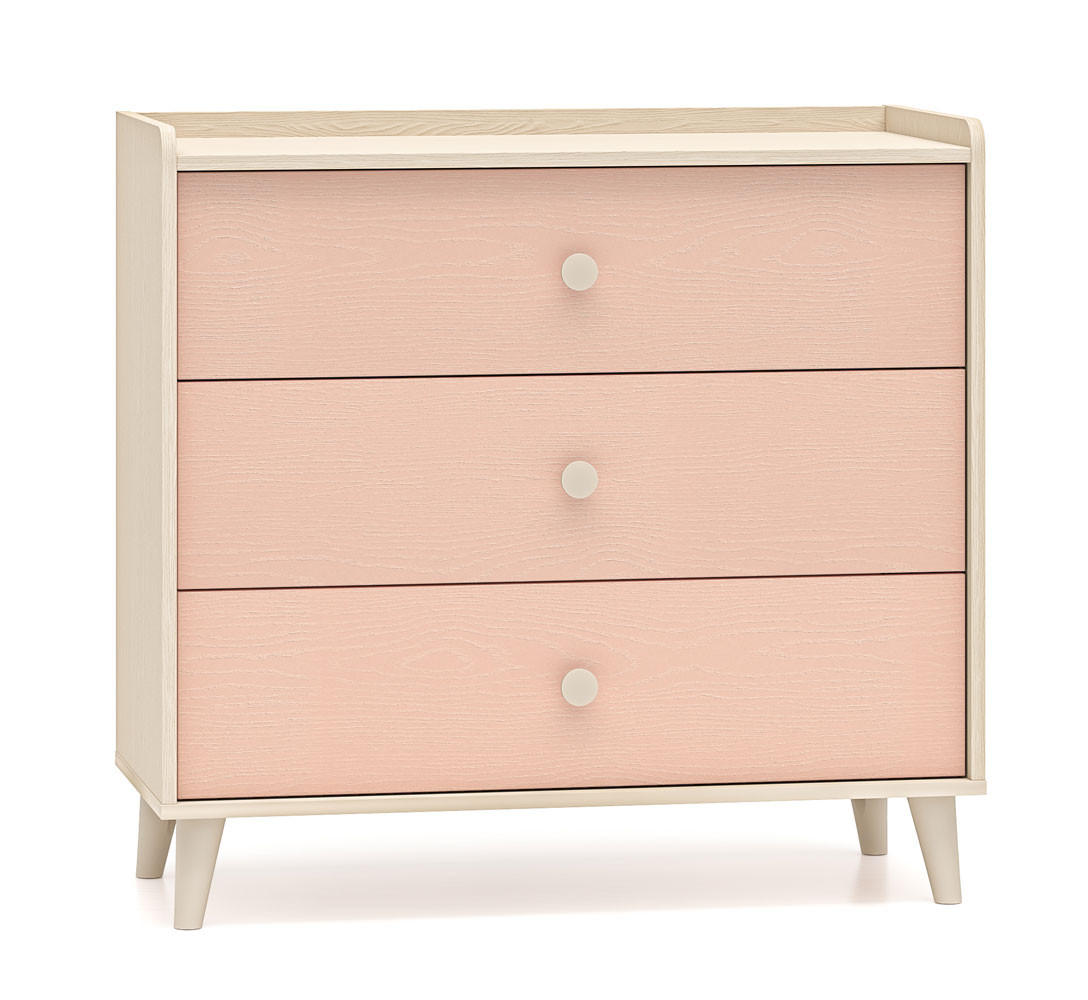 Feldmann-Wohnen Kommode Braun, Pink 90x85x40 cm
