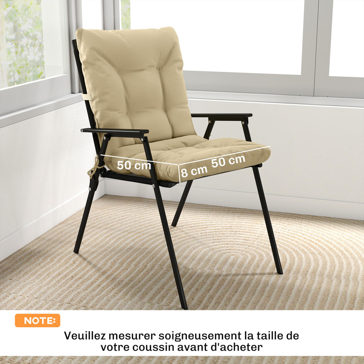 SITZKISSEN 2er-Set DE-16737 Beige - Beige, Textil (120/50/8cm) - ComfortXL
