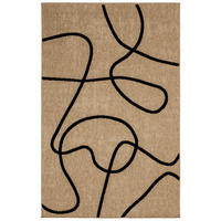 TEPPICH mit Jute-Optik Linien schwarz Palma 160x230 cm - Schwarz, Textil (160/230cm) - Nazar Rugs