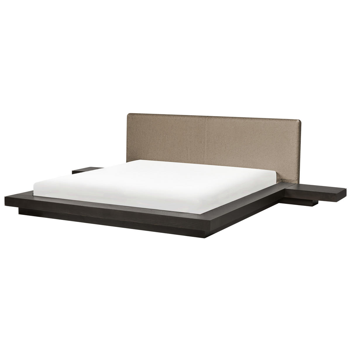 BETT mit Lattenrost 180/200 cm MDF-Platte Dunkelbraun Zen - Dunkelbraun, Holzwerkstoff (180/200cm) - Beliani