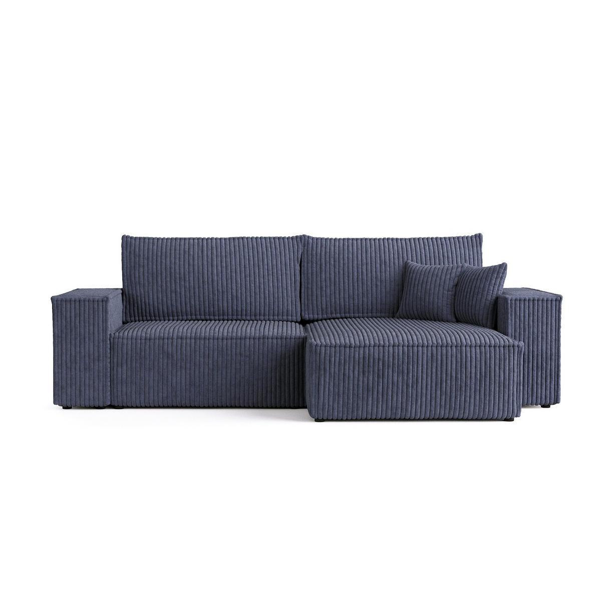 ROHOVÁ SEDAČKA CAVO, textil, Námořnická modrá - černá/tmavě modrá, dřevo/kompozitní dřevo (255/148cm) - AltaBeds