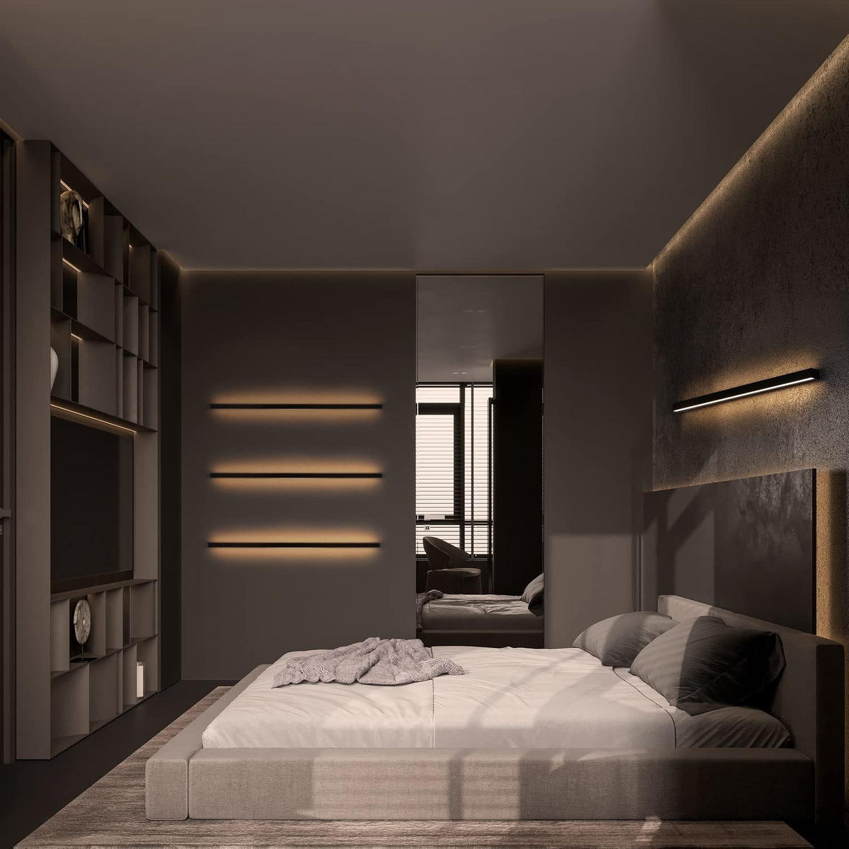 LED-WANDLEUCHTE Glowworm 2.5/3.8/80 cm - Schwarz, Metall (3.8/80/2.5cm) - ZMH