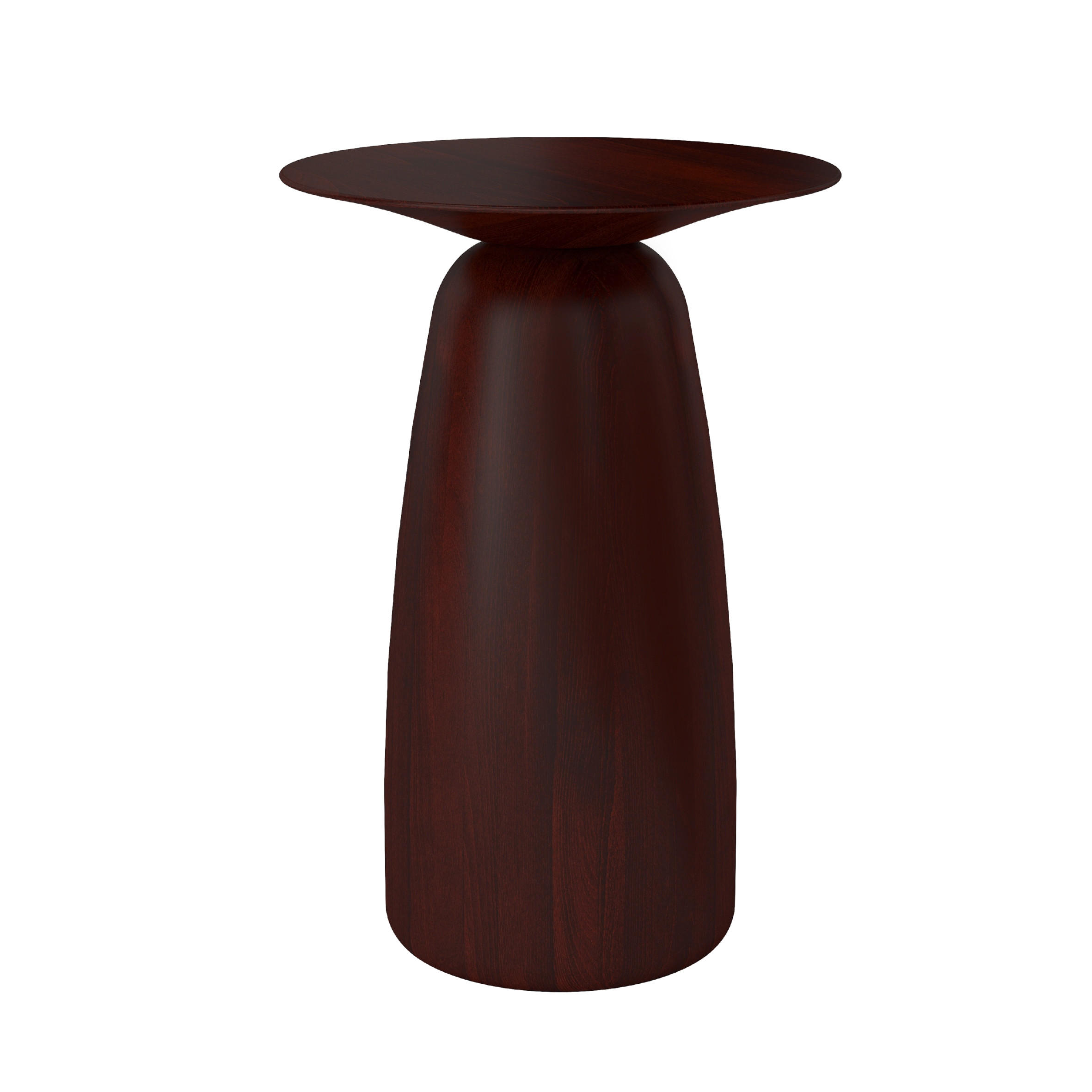 BEISTELLTISCH Baobab44, Ovaler Tischplatte, Buche - lackiert, Palisanderfarbe - Wengefarben, Holz (32.5/32.5/44cm) - Kayani