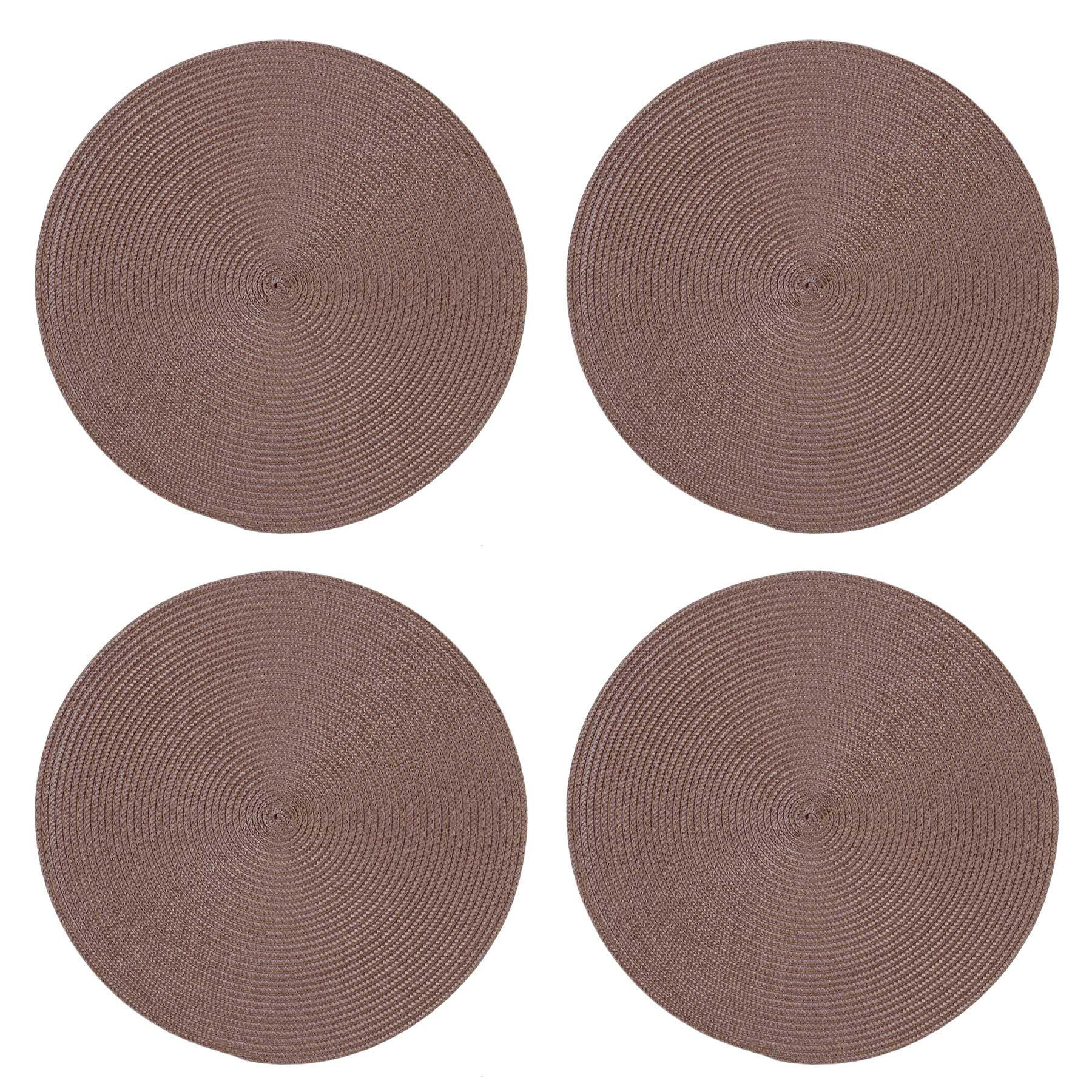 PLATZSET 4er Set Polypro Schoko 35 cm rund - Braun, Kunststoff (35cm) - TiborTex