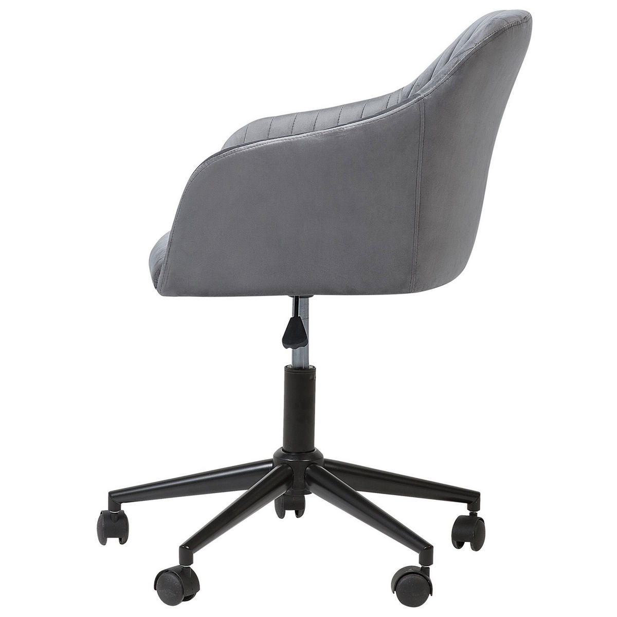 BÜRODREHSTUHL Polyester Grau Venice - Grau, Kunststoff/Textil (45/89/64cm) - Beliani
