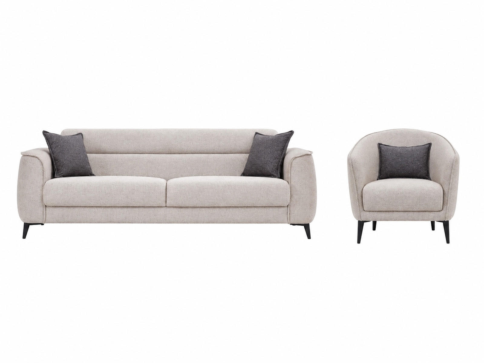 SITZGARNITUR Acapulco, Beige Stellvariante 3+1 - Beige, Holzwerkstoff/Kunststoff (237/87/98cm)
