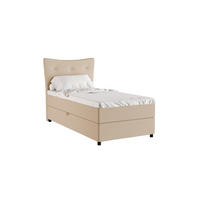 BOXBETT Nevada 100x200 cm Polsterbett mit hochwertiger Bonell-Matratze und Topper - Dunkelgrau - Anthrazit, Holz (100/200cm) - Homesy