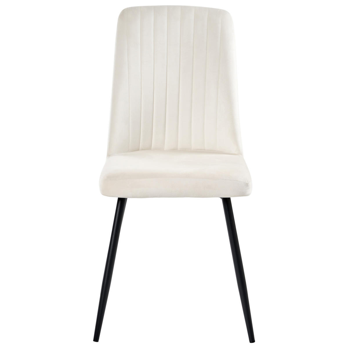 ESSZIMMERSTUHL 4er-Set Cremeweiß Kirby - Schwarz/Weiß, Textil (47/91/49cm) - Beliani