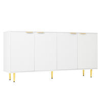 SIDEBOARD Modern mit Strukturfront, 160/40*80cm - Weiß, Holzwerkstoff (160/80/40cm) - Urban Meuble