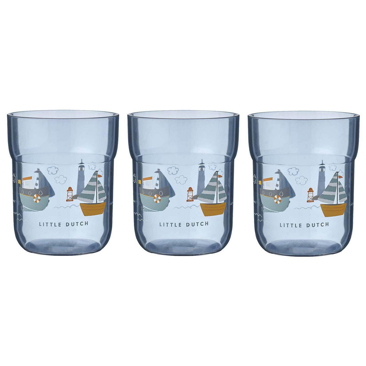 KINDER-TRINKGLÄSER Mio Sailors Bay 250 ml 3er Set - Blau, Kunststoff (0.25L) - Mepal