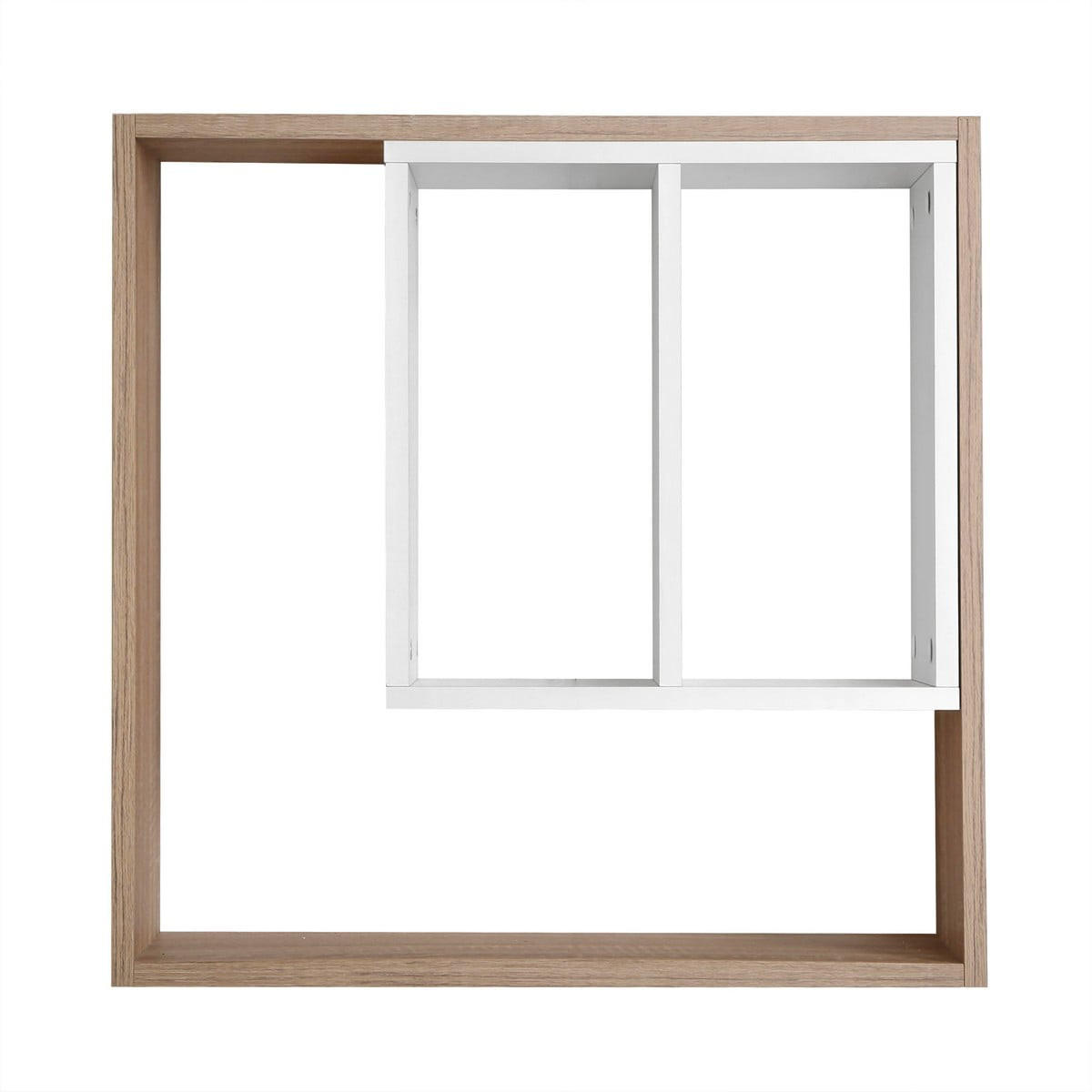 WANDREGAL mit Aufbewahrung Soest 3 - L58,3 x H 58,6 cm - Weiß, Holzwerkstoff (24.4/58.6/14.7cm) - Calicosy