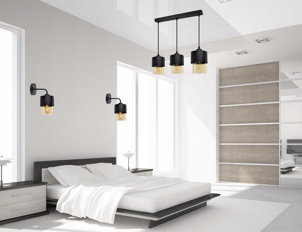 PENDELLEUCHTE Hege - Transparent/Schwarz, Glas/Metall (12/55/80cm) - kiki design