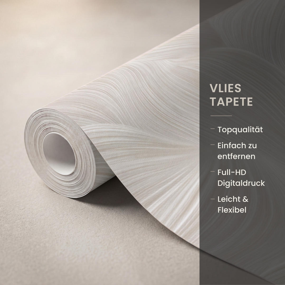 TAPETE - Lines - Ventilator - Beige - 140x260 cm - Creme, Papier (140/260cm) - OnlyWow