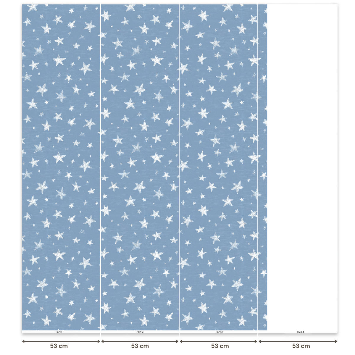 KINDERTAPETE - Sterne - Muster - Blau - 160x220 cm - Hellblau, Papier (160/220cm) - OnlyWow