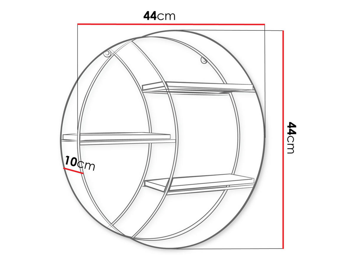 WANDREGAL Pulenzo - Weiß/Naturfarben, Holzwerkstoff/Metall (44/44/10cm) - MIRJAN24