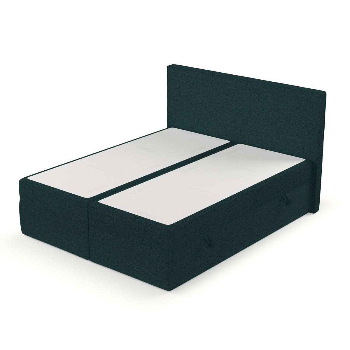 BOXBETT Nuvia 140/200 cm Grün im Riva Stoff - Schwarz/Grün, Holz/Holzwerkstoff (140/200cm) - AltaBeds