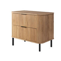 BADEZIMMERSCHRANK : Farbe Eiche Craft, Griff schwarz, Füße schwarz, 80 x 41,5 x 66,7 cm - Eichefarben/Schwarz, Holzwerkstoff (80/66.7/41.5cm) - 3XE LIVING