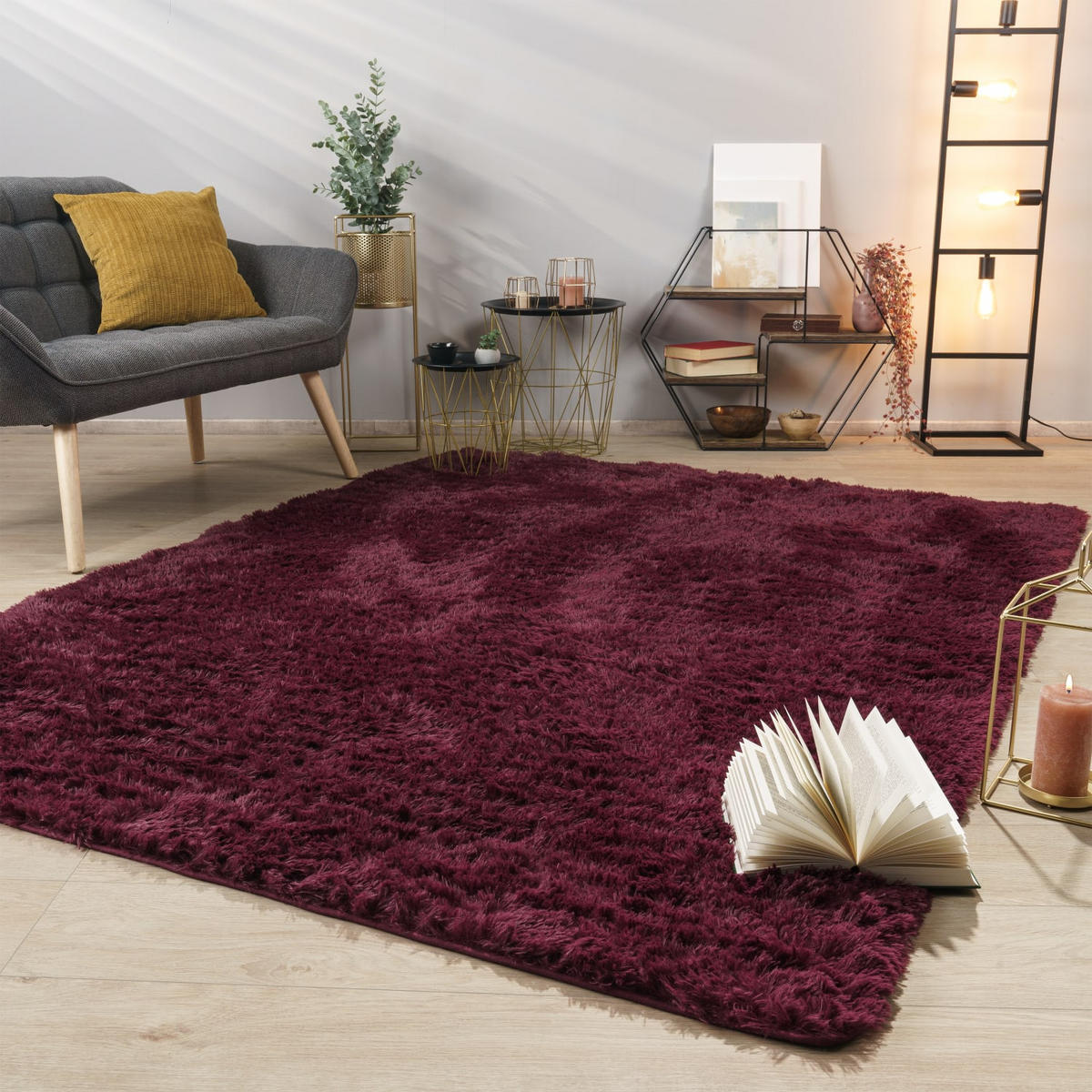 HOCHFLORTEPPICH Lila 60 x 100 cm - Lila, Kunststoff (60/100cm) - TT Home