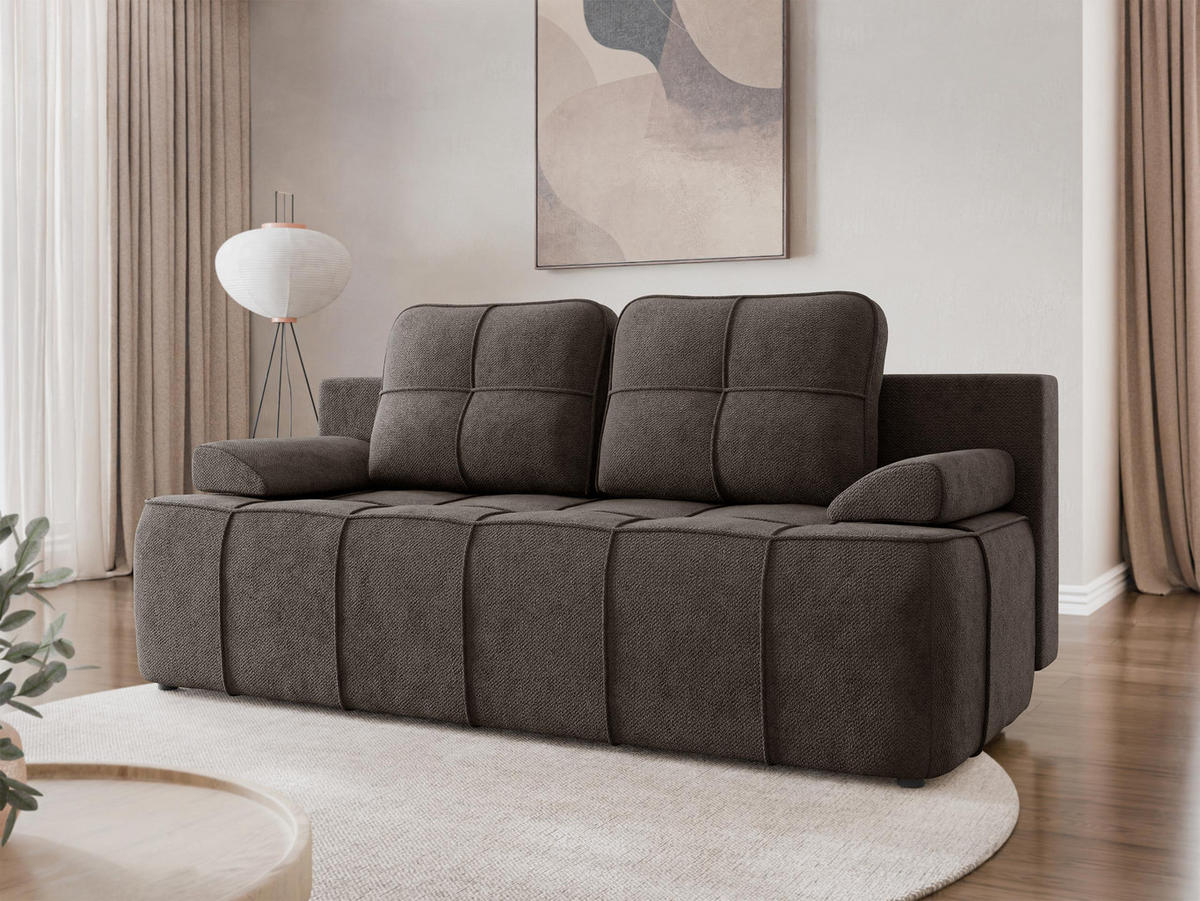 CANAPEA EXTENSIBILA Lover - maro/negru, material plastic/material textil (202/95/95cm) - MIRJAN24