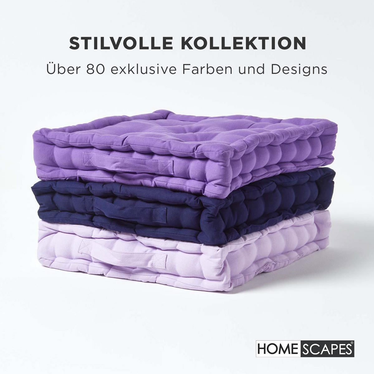 SITZKISSEN dunkelblau 40/40/8 cm – Bodenkissen unifarben - Dunkelblau, Textil (40/40/8cm) - Homescapes