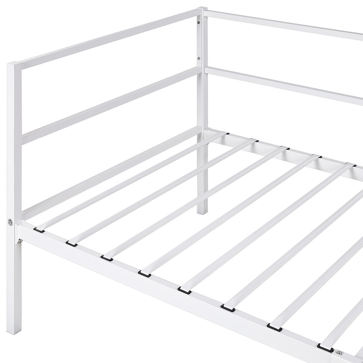 BETT mit Lattenrost 90x200 cm Weiß Battut - Weiß, Metall (90/200cm) - Beliani