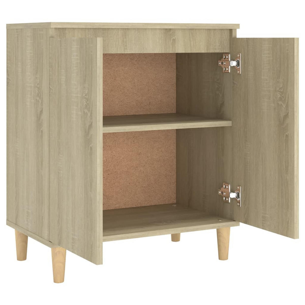 SIDEBOARD mit Massivholz-Beinen 60/35/70 cm aus Holzwerkstoff Sonoma-Eiche Dekor - Sonoma Eiche, Holz (60/70/35cm) - vidaXL