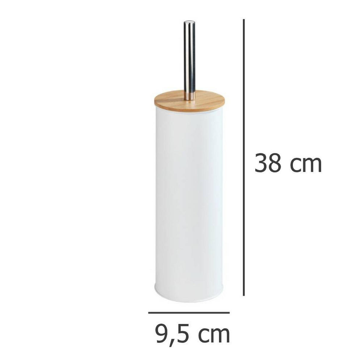 WC-BÜRSTE mattiert Tortona 9,5/9,5/38,5 cm - Weiß, Metall (9.5/38.5/9.5cm) - Wenko