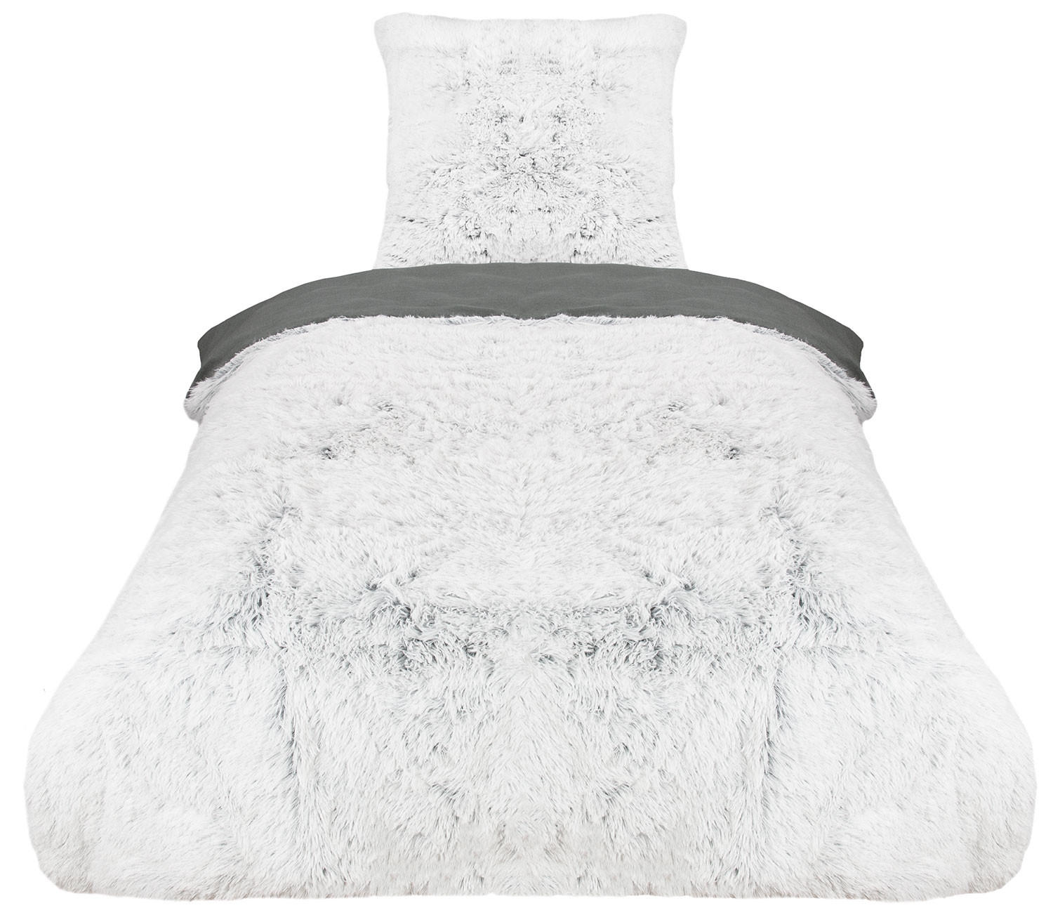 BETTWÄSCHE, 80x80 cm + 135x200 cm, 100% Polyester, Grau - Grau, Textil (135/200cm) - Zollner