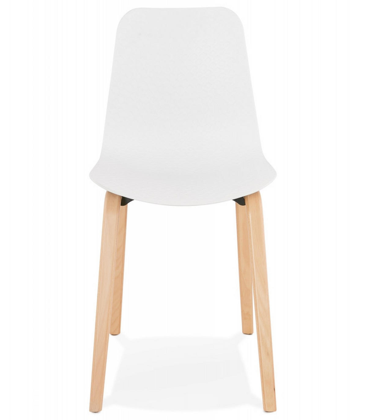 DESIGNERSTUHL Kunststoffsitz Holzgestell, Weiß-Beige 44,5x52,5x81 cm - Beige/Weiß, Holz/Kunststoff (45/81/53cm) - KADIMA DESIGN